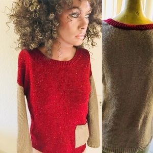 Cute DOLLED UP by FANG Colorblock SWEATER S